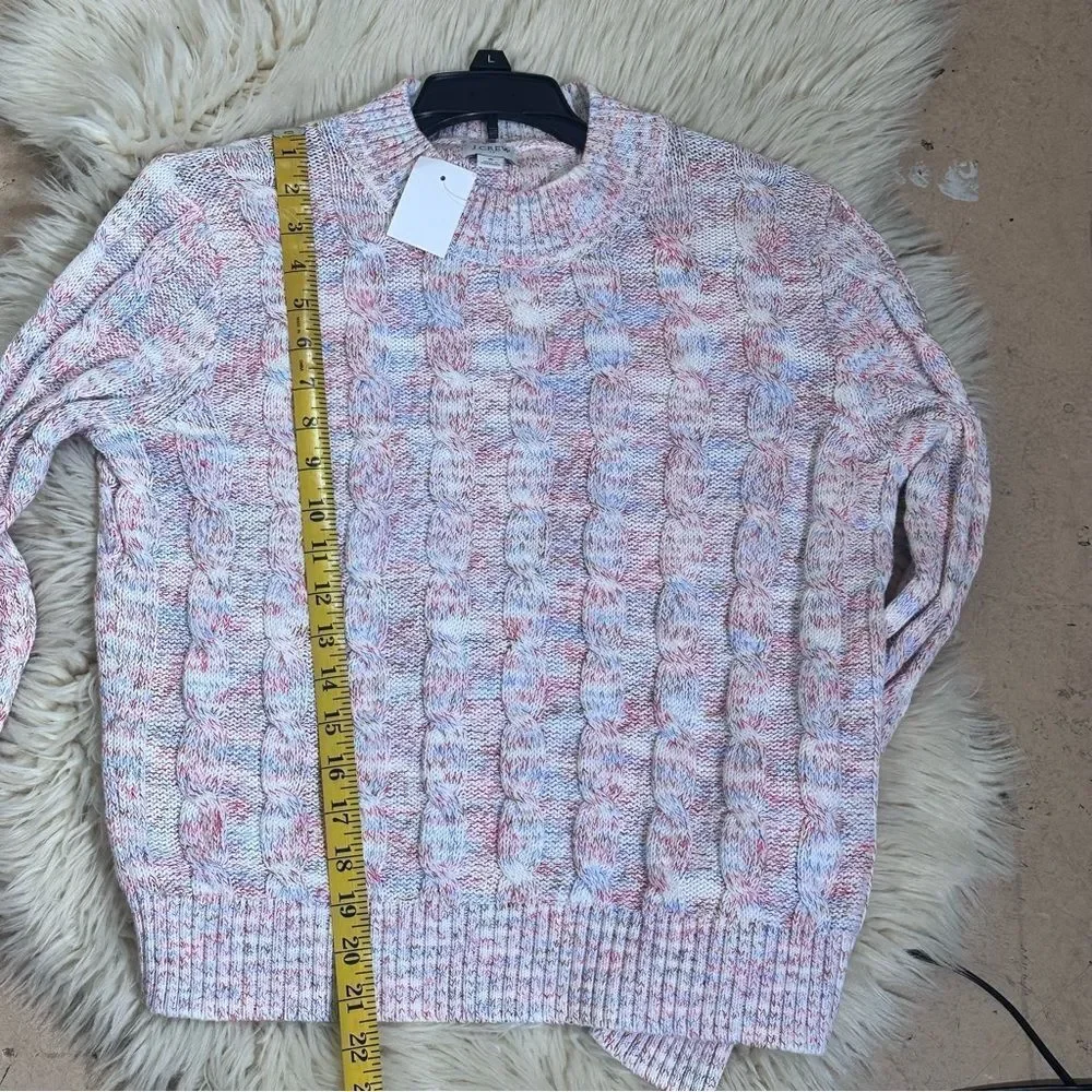 J. Crew Women's Pink and White Knit Sweater